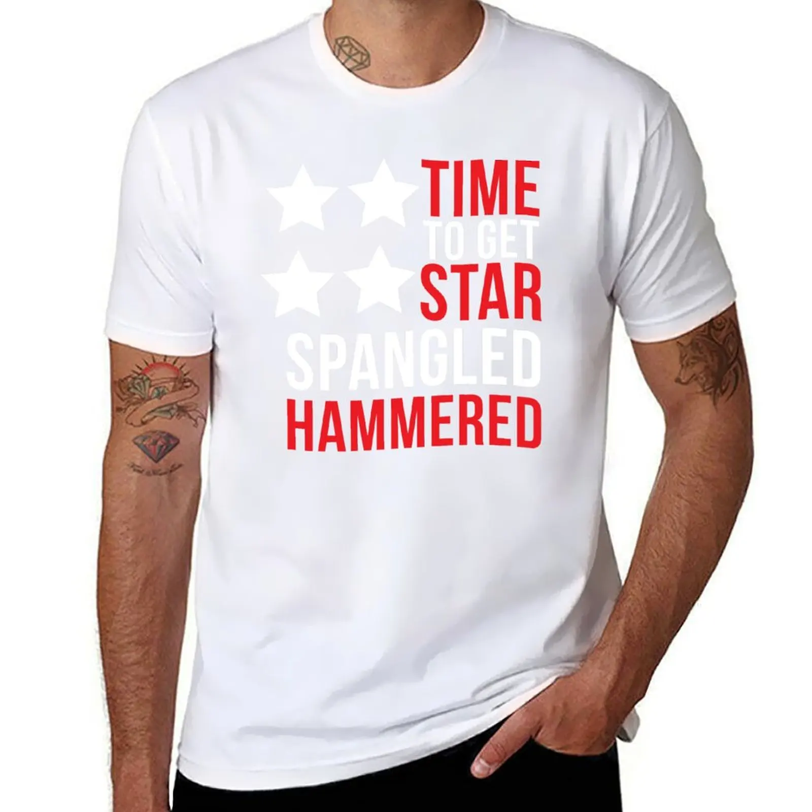 

Time To Get Star Spangled Hammered T-Shirt t shirts for man graphic tees anime t shirts for man T-Shirt