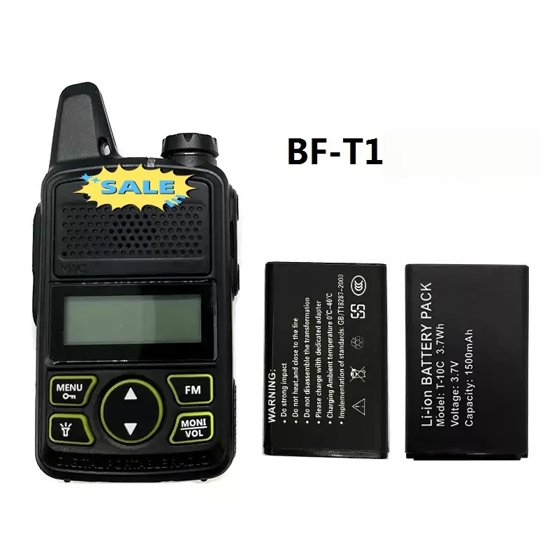 BF-T1 Walkie Talkie Battery 3.7V BAOFENG Old/New 1500mAh Rechargerable Li-ion  Battery T1 Mini Two Way Radio Accessories