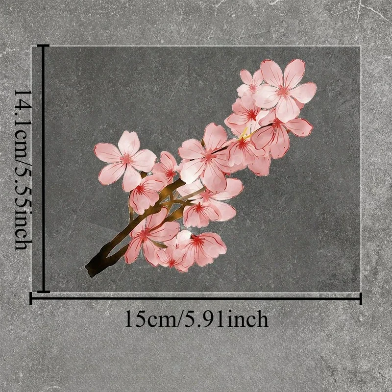 Cherry Blossom Watercolor Vinyl Decal, Transparent Waterproof Floral Sticker for Car, Motorcycle, Window, Bumper & Laptop Decor