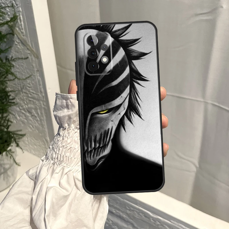 Black White Anime Bleach Case For Samsung Galaxy A54 A34 A12 A32 A42 A52 A13 A23 A33 A53 A73 A50 A51 A71 A14 Cover