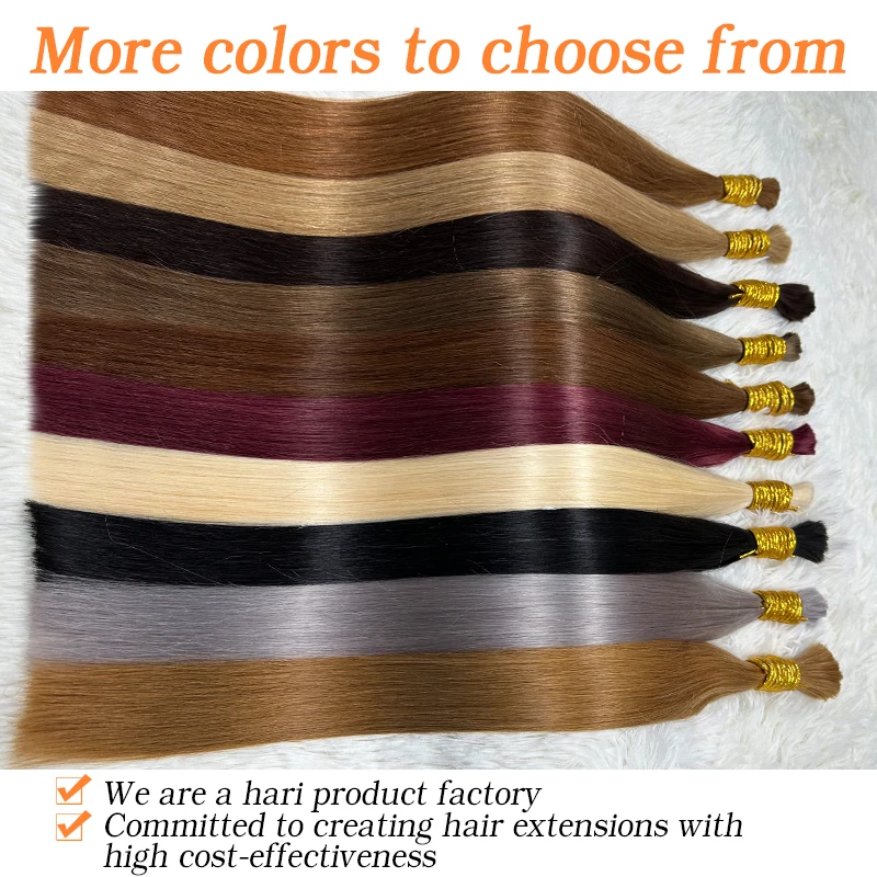 No Weft Vietnamese Hair Bulk Straight Virgin Unprocessed Original Colored Hair Braiding Weaving Human Hair Extensions for Women