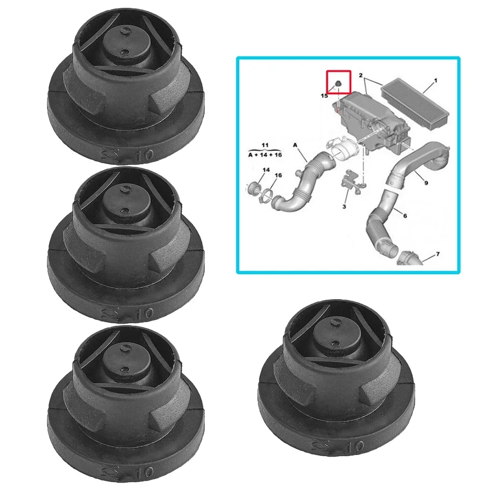 1/3/4pcs Air Filter Box Black Rubber Grommet Insertion Eyelet Elements For 1.6 HDI Diesel 1422A3 1422.A3 ENGINE COVER