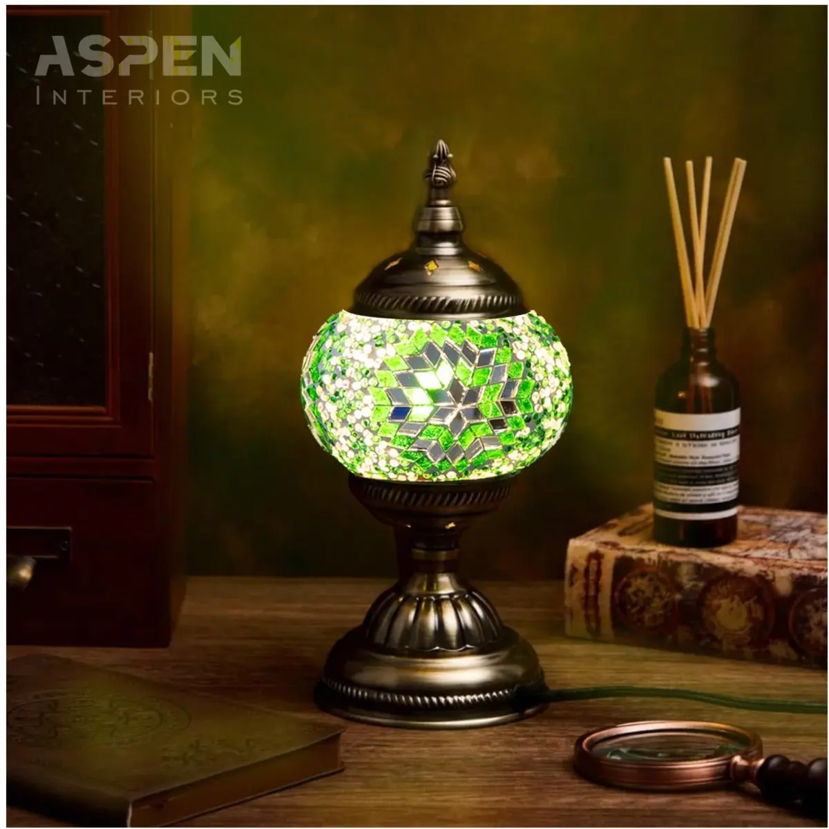 DIY Colored Glass Mosaic Table Lamp Craft Kit – Easy-to-Follow Art Project for Beginners, No Prior Experience Needed, Perfect for Adults & Teens; Includes Pre-Cut Glass Tiles, Base, Wiring Kit & Instructions; Grout Not Included; Create a One-of-a-Kind Dec
