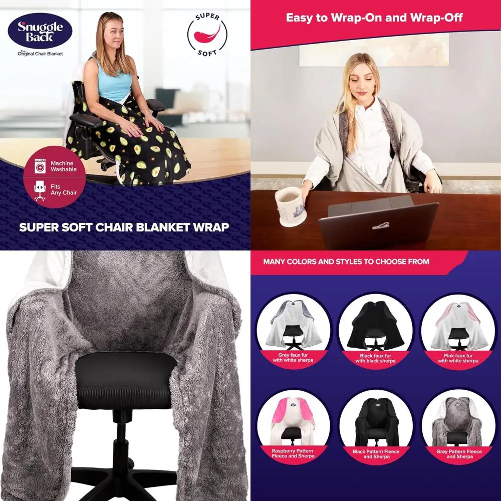 

Уютный чехол для настольного стула на подкладке из шерпы для комфортного обогрева и удобства без помощи рук