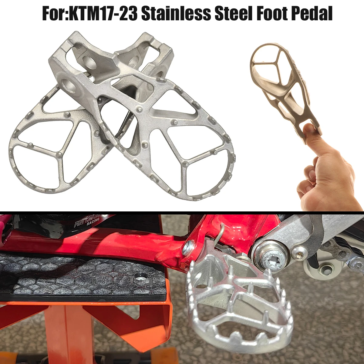 

For KTM 2017-2023 Footrest Footpeg Foot Pegs SX SXF EXC EXCF XC XCF XCW SX-F EXC-F 125 150 250 350 450 500 Stainless Steel Parts