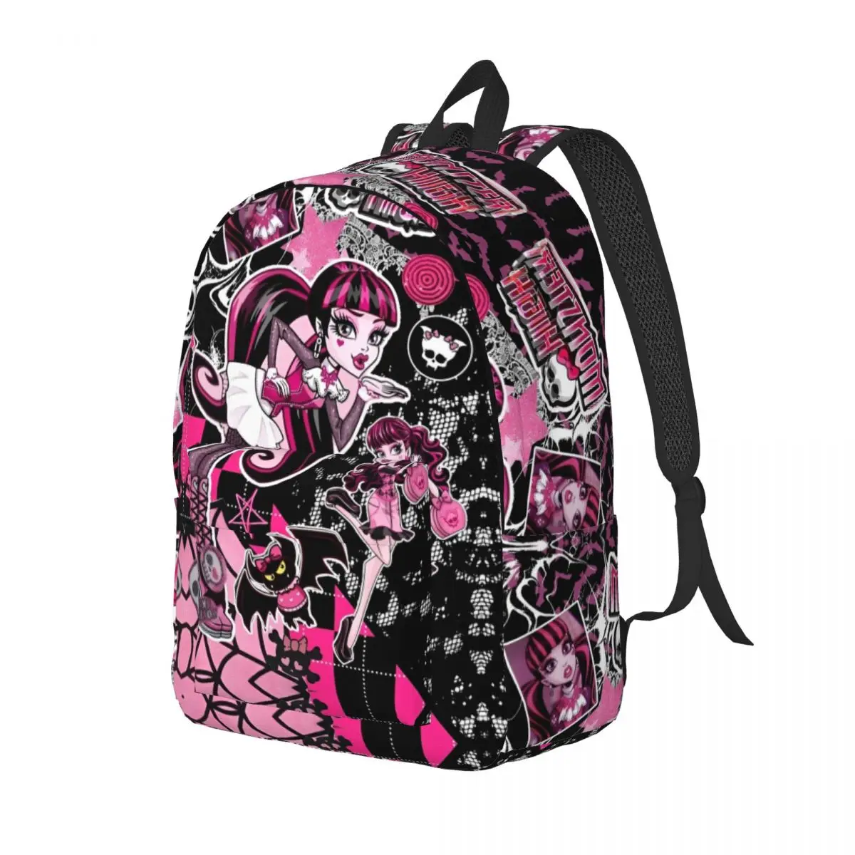 Monster High School Theme Cartoon Backpack for Men Women Fashion High School Hiking Travel Daypack Laptop Computer Shoulder Bag