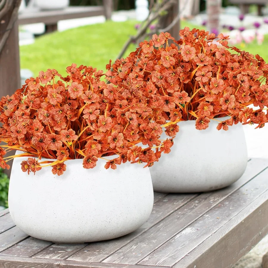 20 pacchi piante autunnali finte artificiali fiori per decorazioni esterne macchie finte seta margherita colorata realistica resistente ai raggi UV Fal