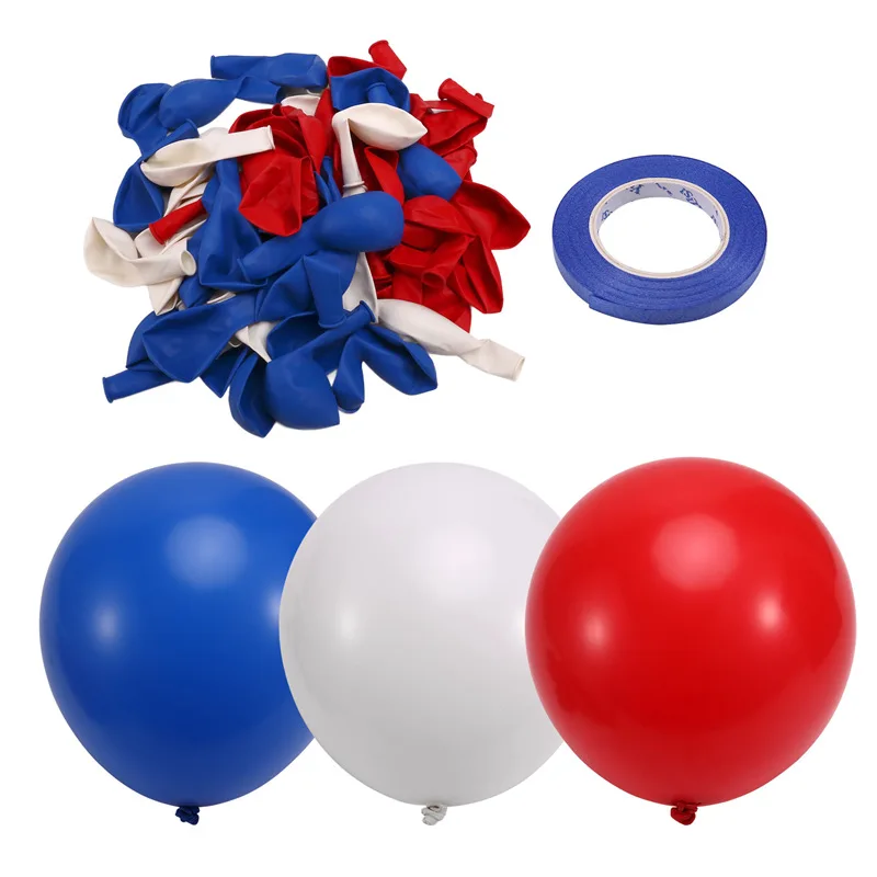 Red White And Blue Balloons, 67Pcs 12 Inch Red White And Royal Blue Balloons 4Th Of July Patriotic Balloons