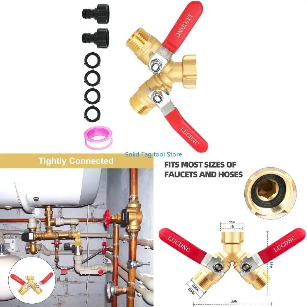 

4xfd Два выходного композиции y Разделитель для садового шланга, выделяя иммунную ручку окисления и 3/4 в согласии.