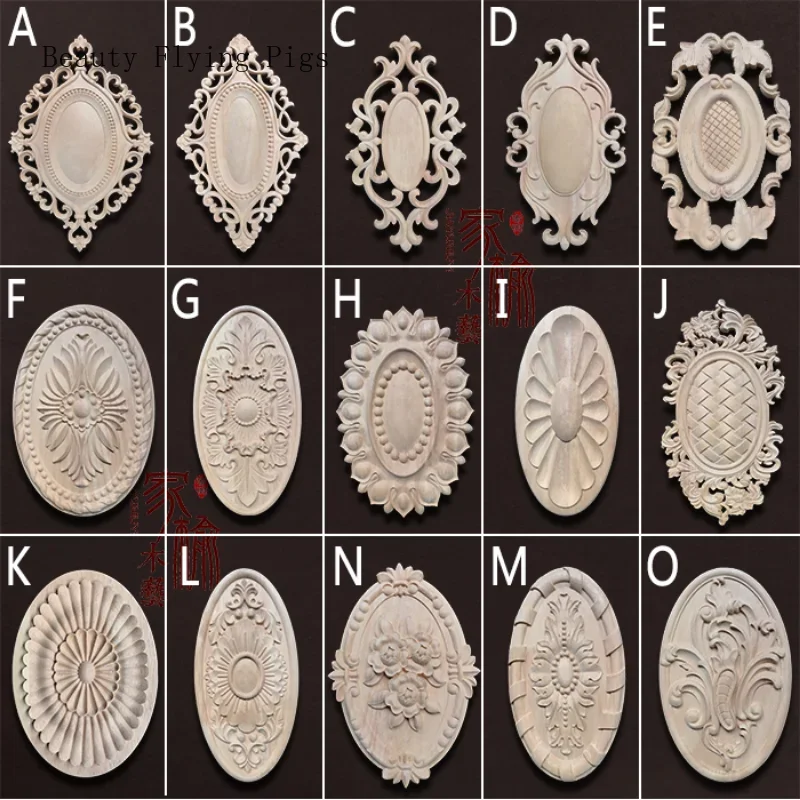 1 шт. Dongyang, резьба по дереву, овальная дверная наклейка, украшение в европейском стиле, дверной центр, мебель, офисное украшение