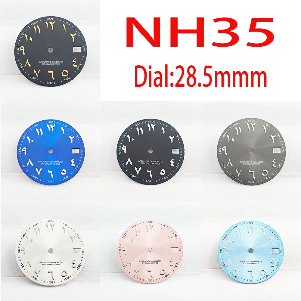 NH35 dial 28.5mm Arabic numeral dial for NH35 NH36 Automatic mechanical movement 36mm 39mm case Other watch accessories