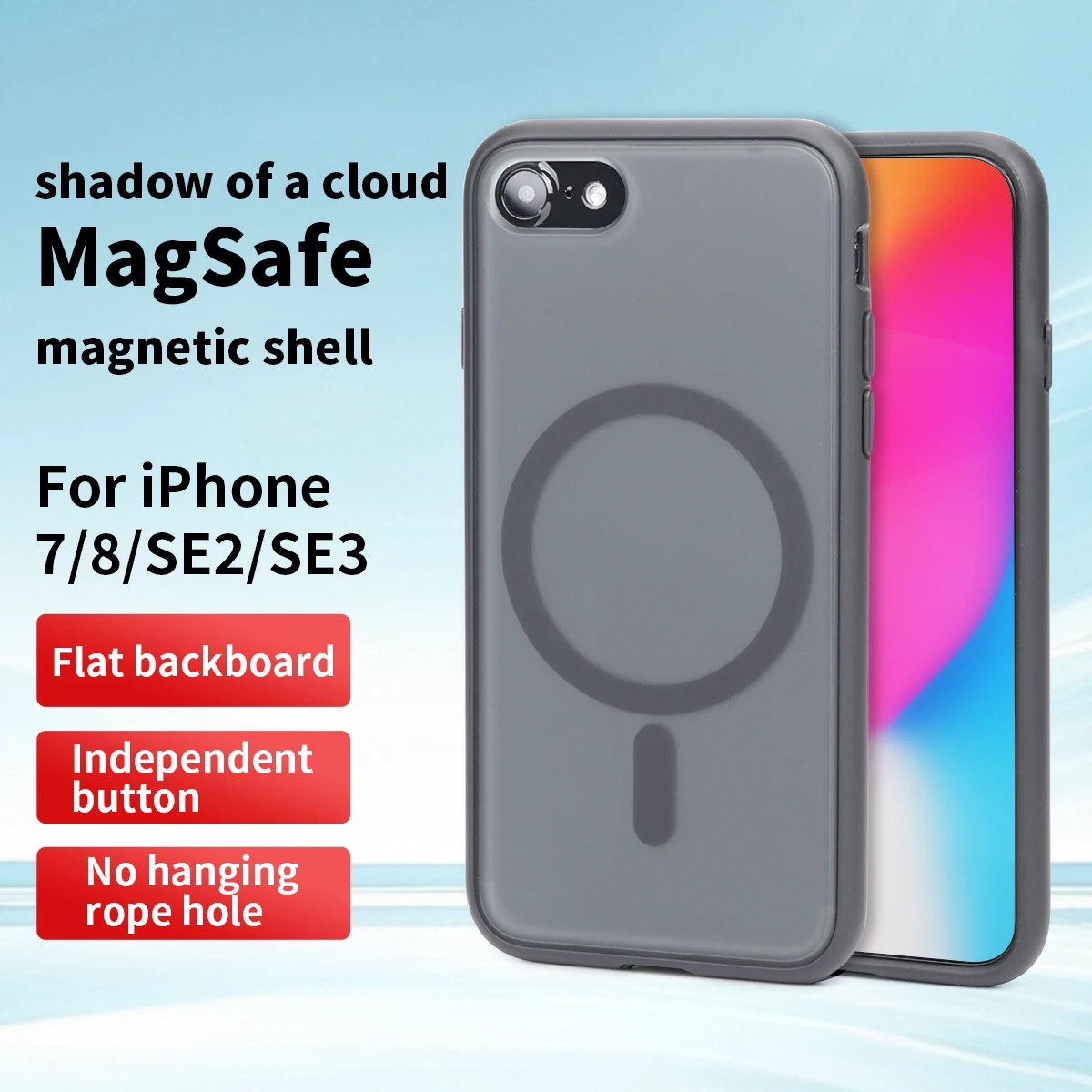 

Магнитный чехол для беспроводной зарядки Magsafe для iPhone SE3 SE2 8 7, противоударный матовый чехол на заднюю панель