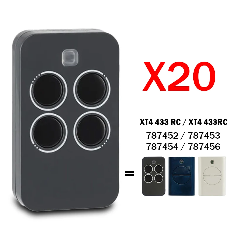 

New Version 4 Channel Electric Gate Remote Control Garage Door Opener For XT4 433 RC 787456 433RC 787452 433MHz Rolling Code