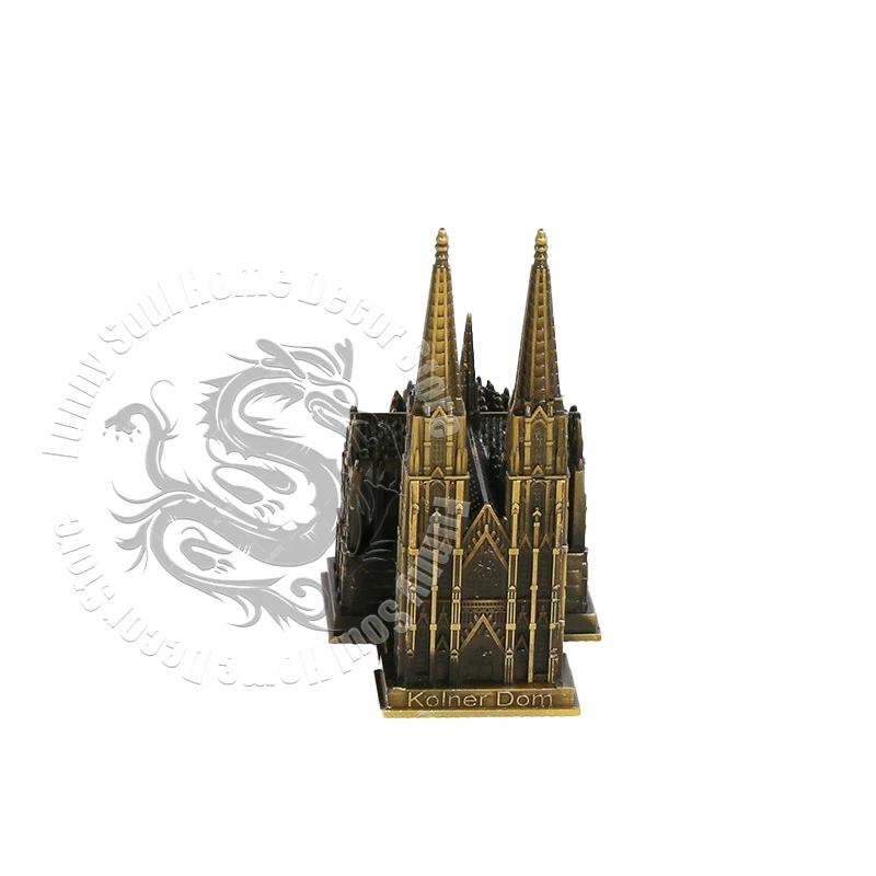 Metal Cologne Cathedral Germany Gothic Architecture Model Medieval Church Replica Collectible Souvenir Gift Home Room Desk Decor