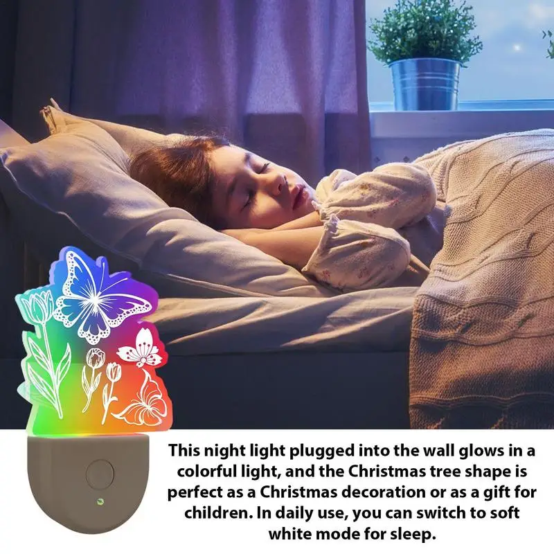

Night Light For Kids Color Changing Night Lamp Plug In Decorative Ambient Light Christmas Tree Nightlight For Bedroom Living