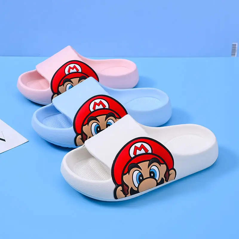 

Cartoon Character Super Mario Slippers Cute Anime Mario Home Indoor EVA Soft Sole Non Slip Sandals Kawaii Boy Sandals Gift