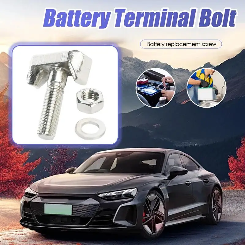 Replacement Battery Terminal T Bolt Cable Tensioner Battery Bolts Battery Cable Extender Terminal Screws Battery Terminal Nuts