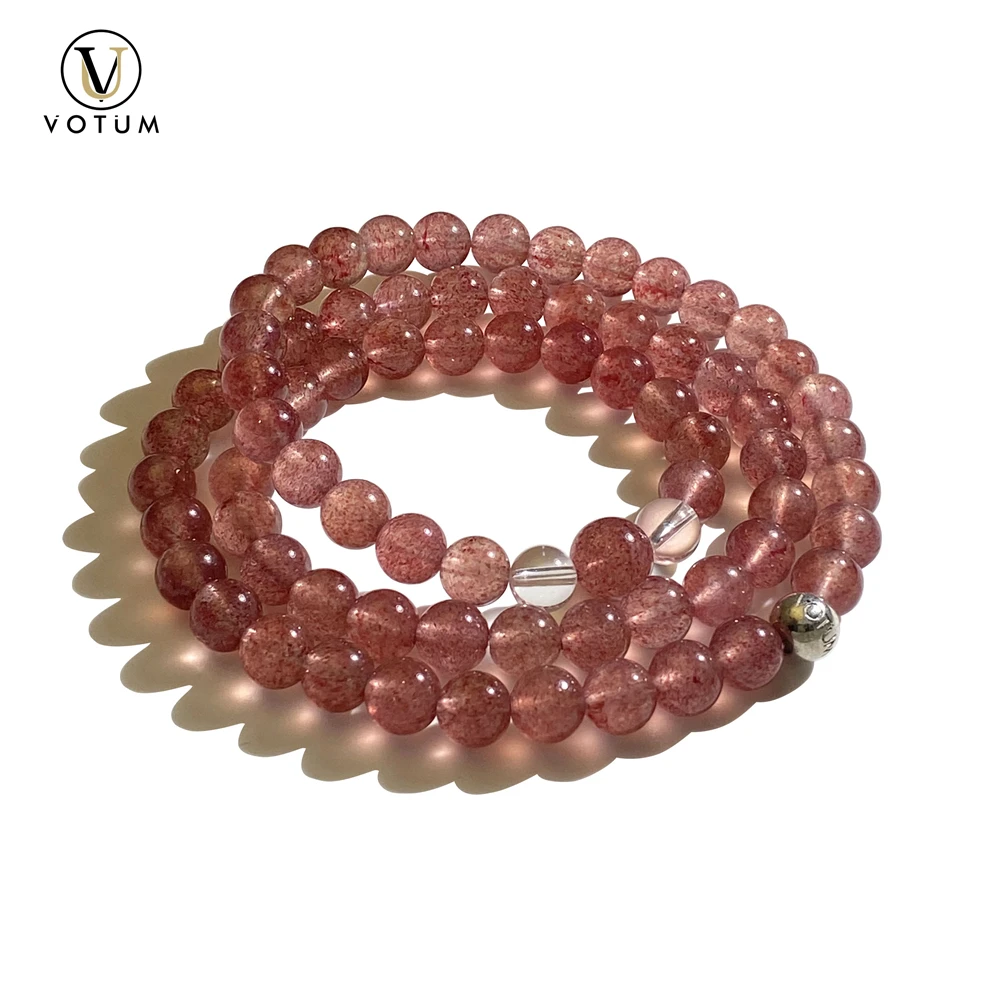 

Votum натуральный клубничный кварц браслет из бисера для женщин сердце чакра привлекают самостоятельное любовное исцеление индивидуальный подарок ювелирные изделия с кристаллами