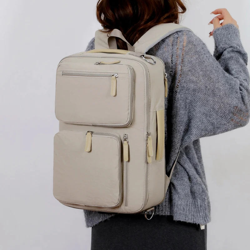 الحد الأدنى النايلون للجنسين حقيبة السفر سعة كبيرة مريحة USB كمبيوتر محمول للأعمال على ظهره الجافة / الرطبة فصل عارضة Backpac #3