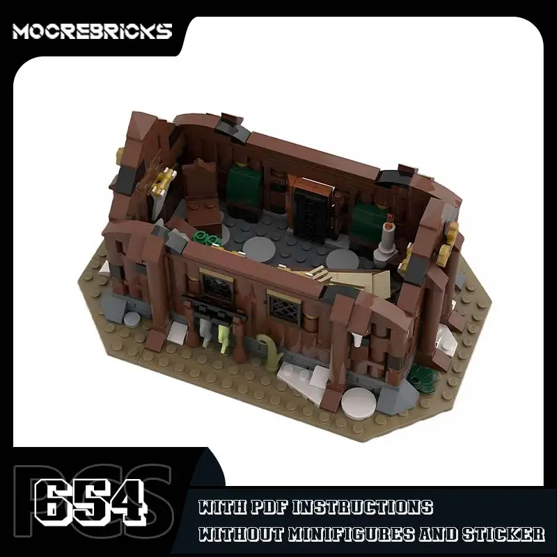 MOC-183114 de modèle d'architecture médiévale de maison de village viking, blocs de construction créatifs, ensemble de jouets en briques, cadeaux de Noël pour enfants