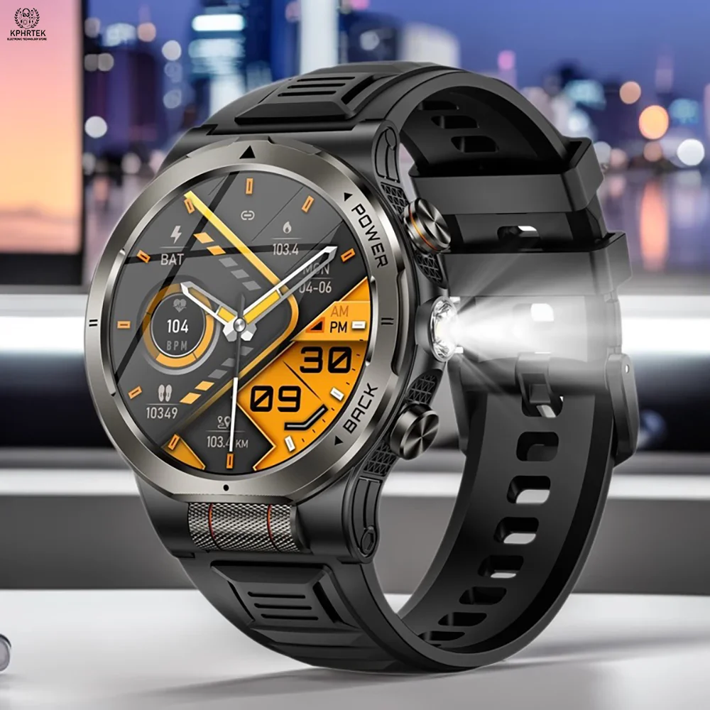 Kt91 Smart Watch with Light Sensor, Scroll Wheel, Bluetooth Calling, Heart Rate Monitor, Flashlight, Compass, Outdoor Sports Wat