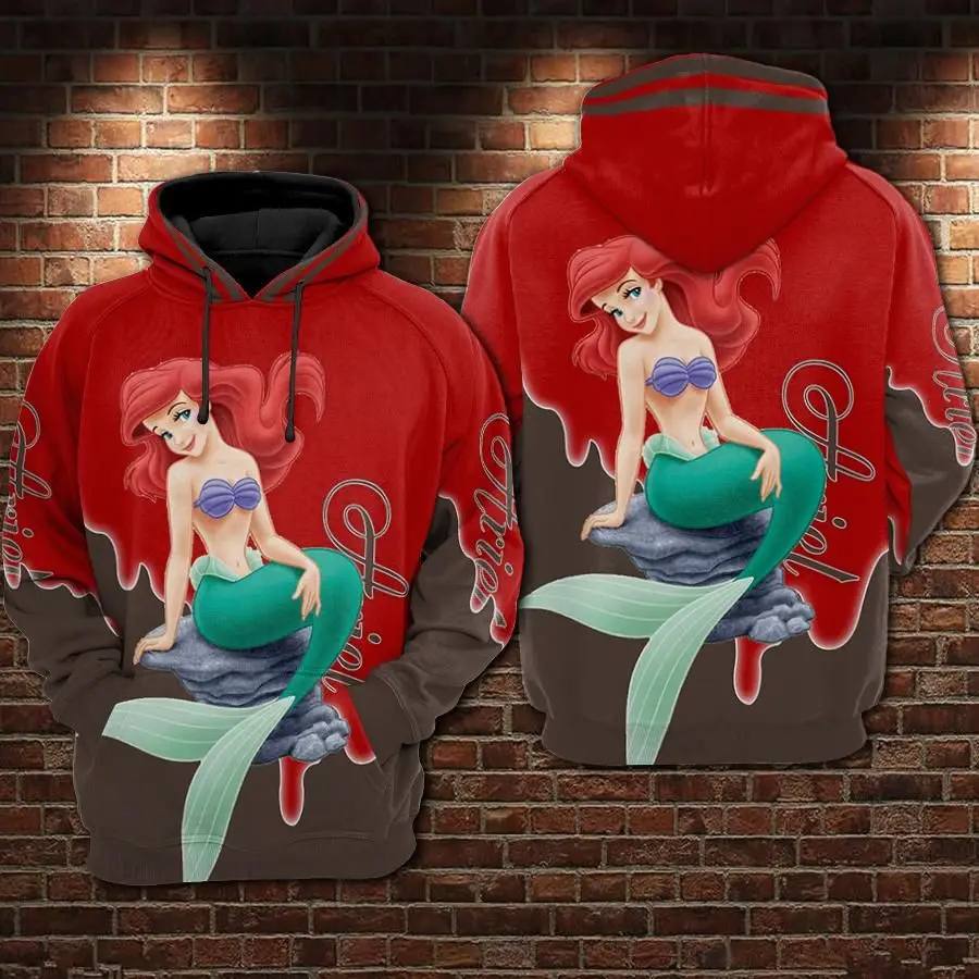 Sudadera con capucha de sirenita para niños, impresión 3D, prenda deportiva de rue, garzons y rellenos, estampados y automáticos