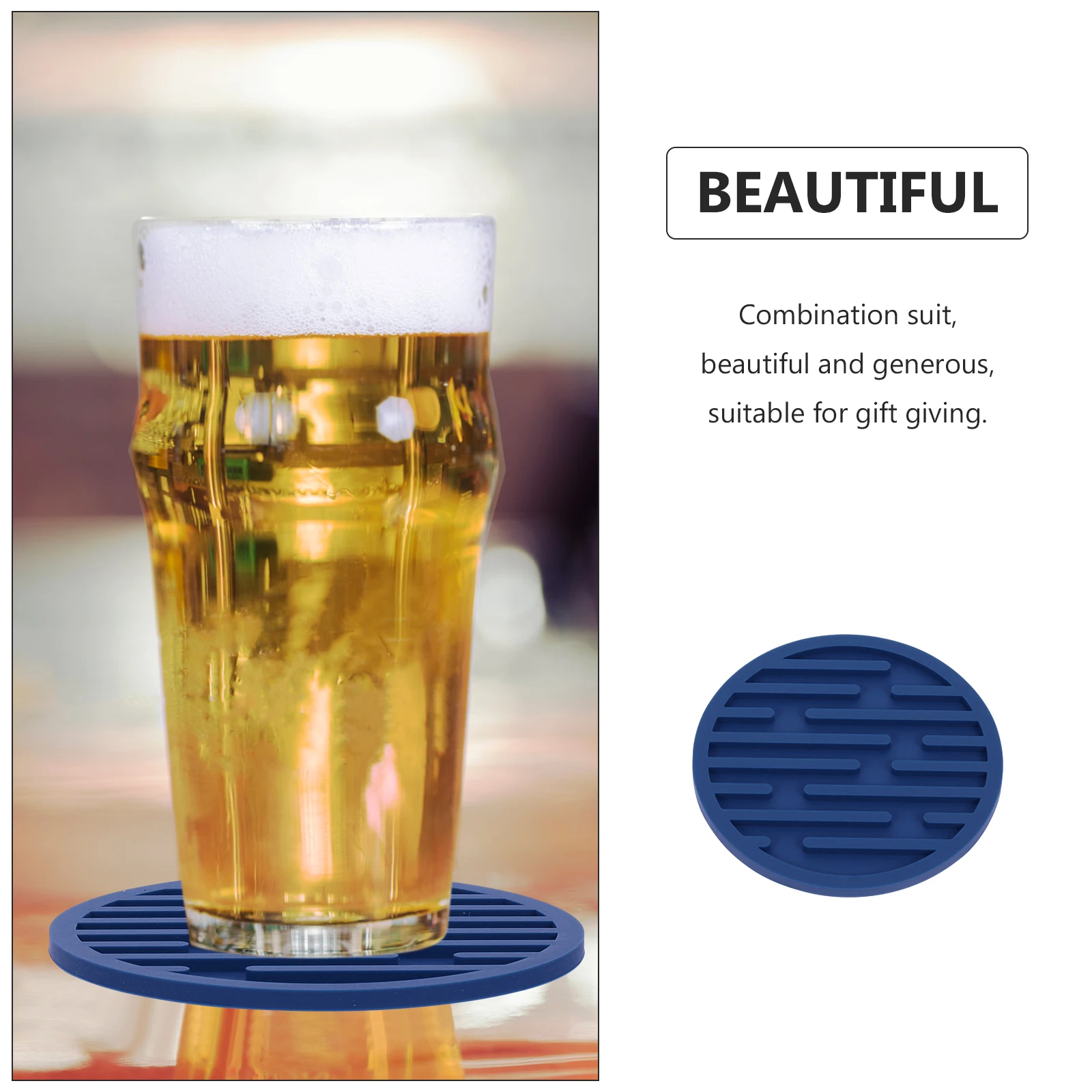 

2pcs Silicone Cup Mats Thickened Heat-Insulated Non-Skid Mug Cushion Mats For Home Party Household Use