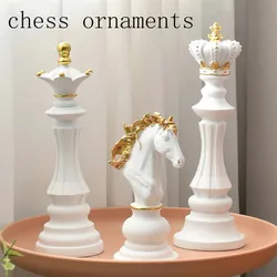 SAAKAR International Chess Resin Decorative Ornaments Home Interior Office Figurines King Queen Knight Statue Collection Objects