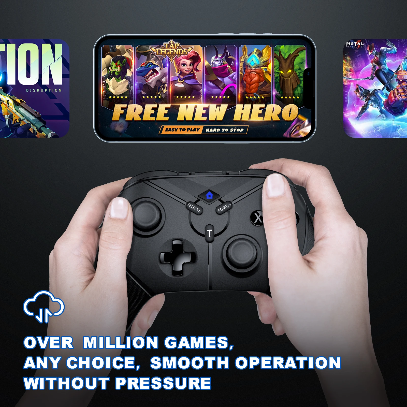 สำหรับสวิตช์/พีซี/ไอน้ำ/PS3/กล่องทีวีแอนดรอยด์ตัวควบคุมไร้สายบลูทูธเกมแท็บเล็ตโทรได้อัจฉริยะจอยสติ๊ก