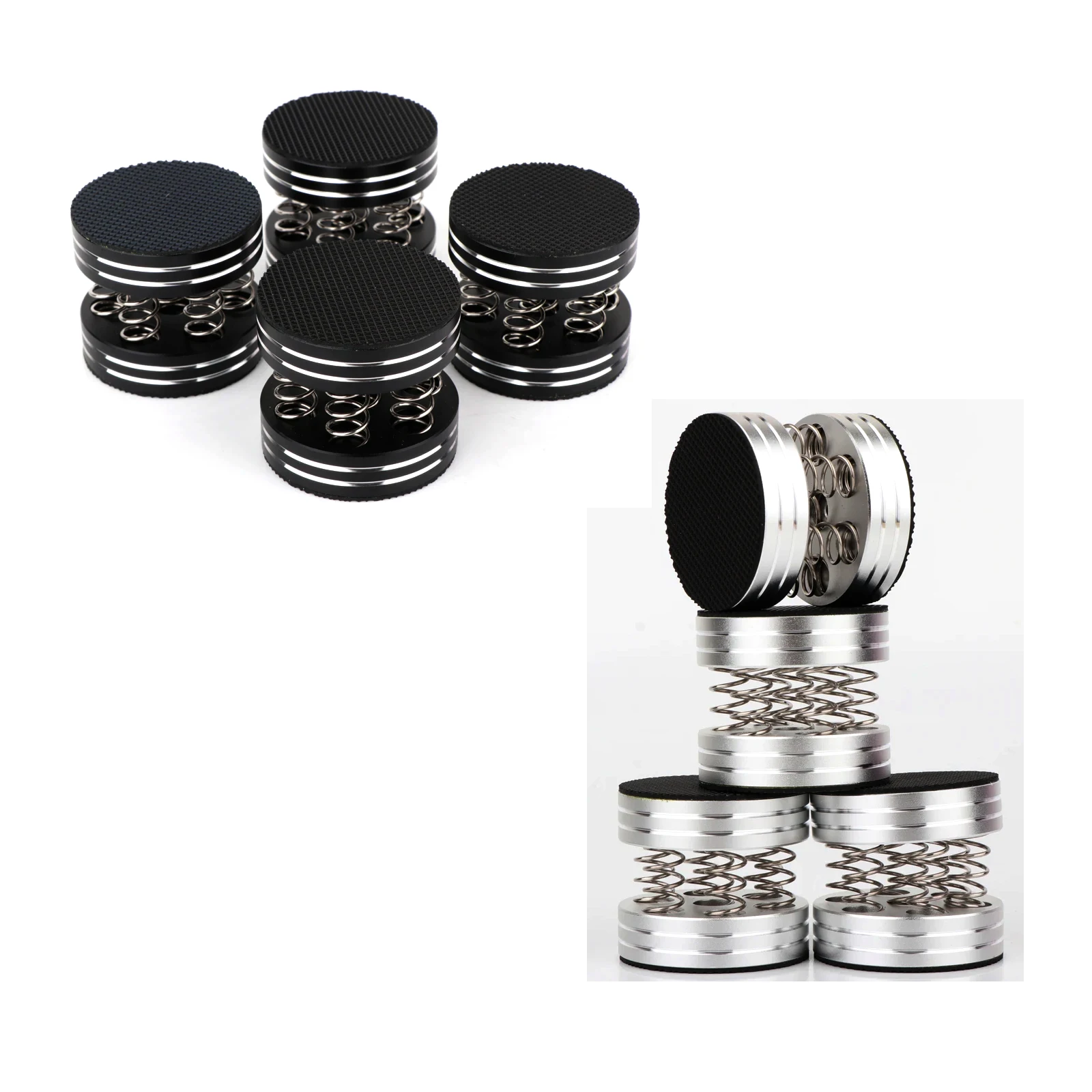4PCS Speaker Isolation Stand Feet, Aluminum Spring Shock Absorption, Amplifier/DAC/Turntable Vibration Speaker Base Pad