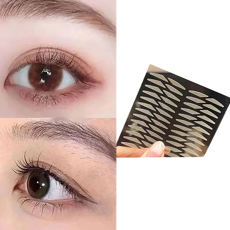 Cinta de doble párpado Invisible, autoadhesiva transparente Natural, levantamiento de ojos grandes, malla sin marcar, pegatinas de encaje para ojos, 1 hoja