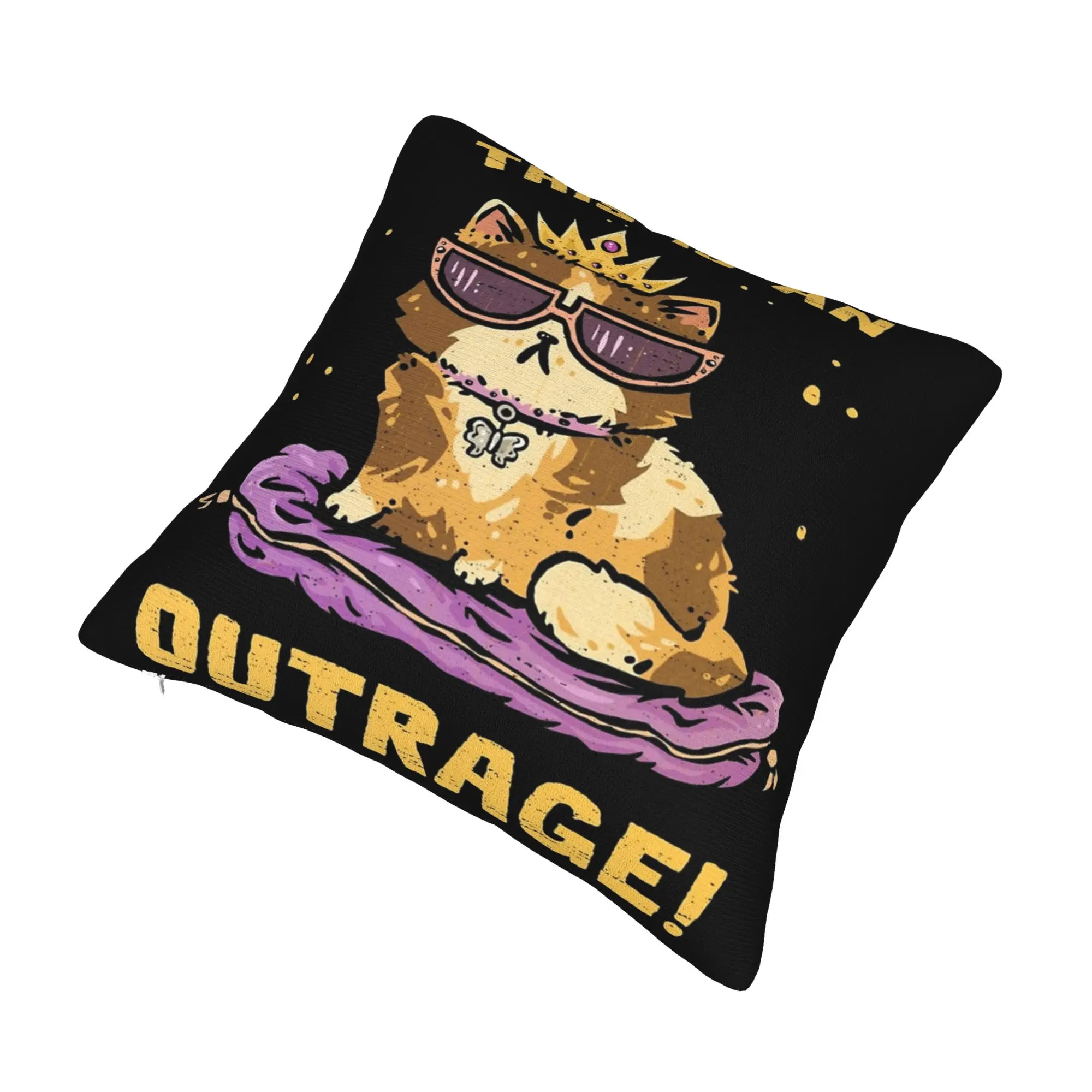 This Is An Outrage Princess Donut Cat  Pillow Cover Printing Cushion Cover Decorative  Throw Pillow Case Cover Bed Multi Size