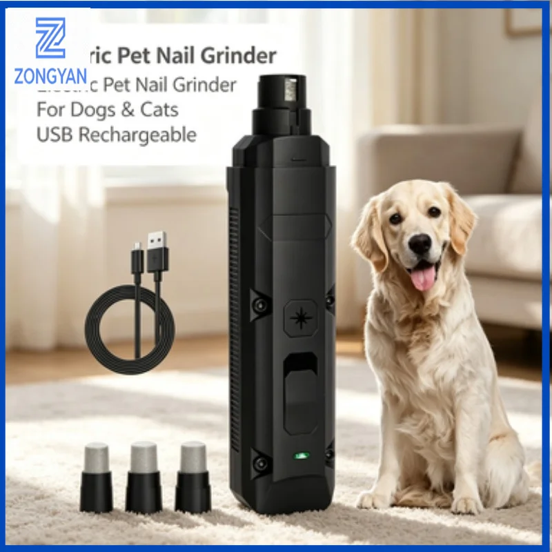 ZONGYAN Pet Electric Nail Grinder Dog Cat Nail Clipper Trimmer Portable Claw Polisher For Household Pet Grooming Use