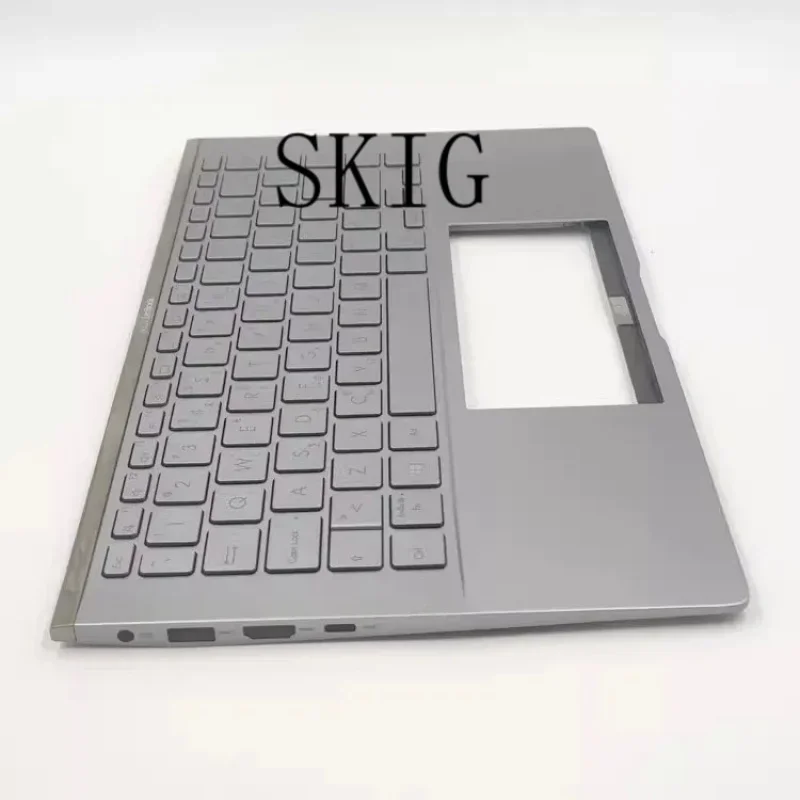 KK. Para ASUS Zenbook 14 UX434 UX434F UX434FA UX434FN Palmrest capa Teclado sem touchpad prata