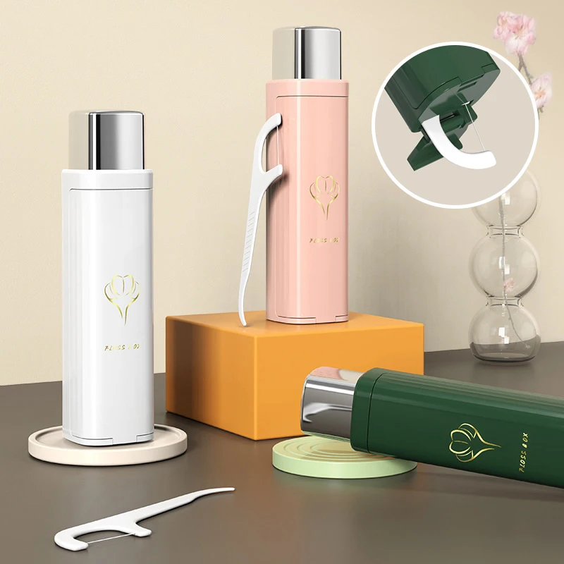 Automatic Dental Floss Storage Box Portable Flosses Dispenser Convenient Floss Pick Organizer Oral Hygiene Care For Traveling
