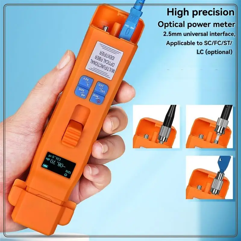 Identificatore di fibra ottica attiva affidabile e ricaricabile Tester per cavi in fibra live Strumento FTTH OFI integrato in OPM/VFL/LED, Ac ricaricabile