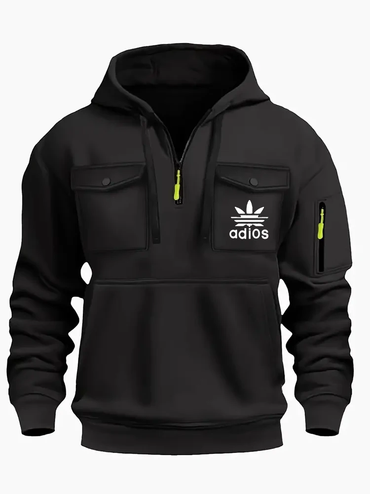 سترة بغطاء للرأس للرجال 2025 بلوفر دافئ كاجوال رياضي ملابس الشارع الشهير للرجال مع قلنسوة للمنزل في الهواء الطلق