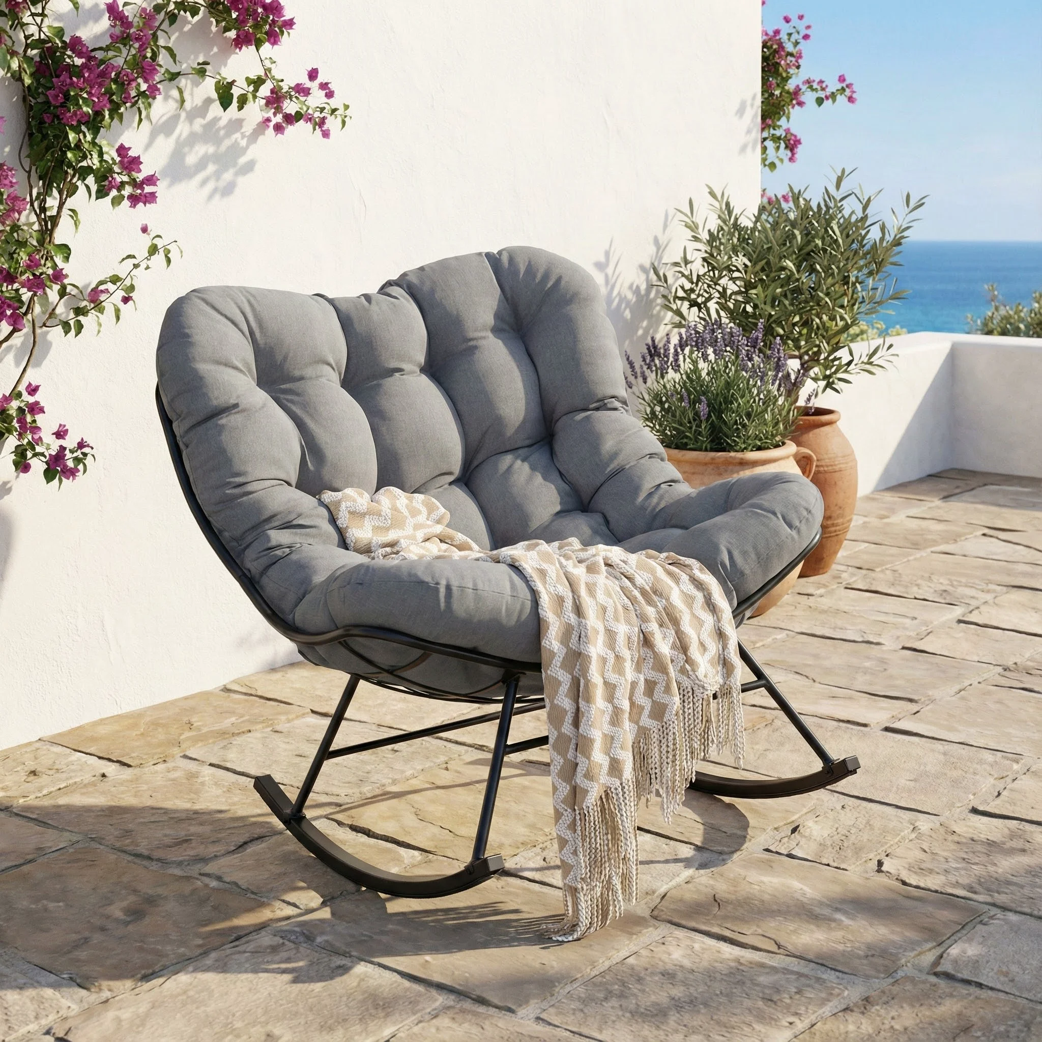Patio indoor and outdoor furniture swing chair thickened mat swing chair outdoor front porch