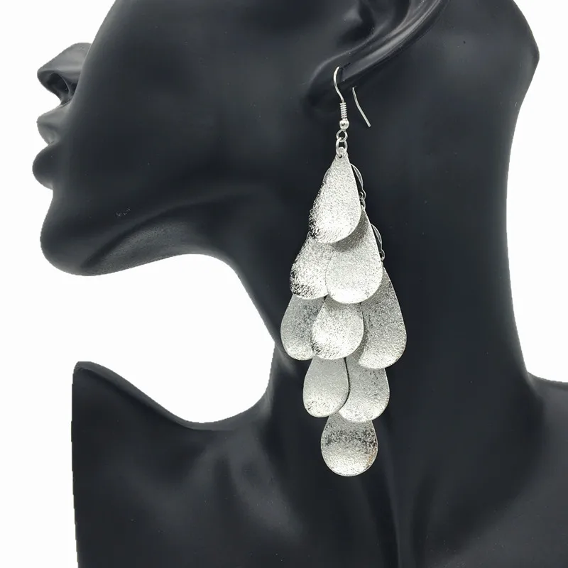 European and American fashion matte fringed earrings multi-layer exaggerated earrings women, cross-border jewelry wholesale earr