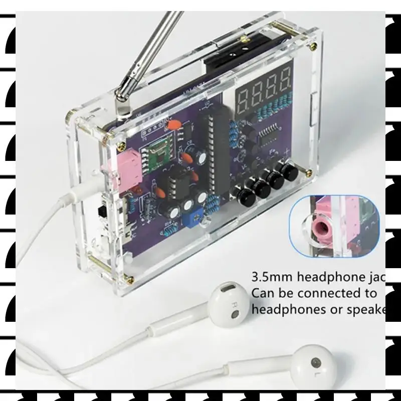 

A44U DIY FM Radio Electronic Kit Adjustable Frequency 87-108Mhz Digital Display DIY Soldering Project Practice RDA5807S