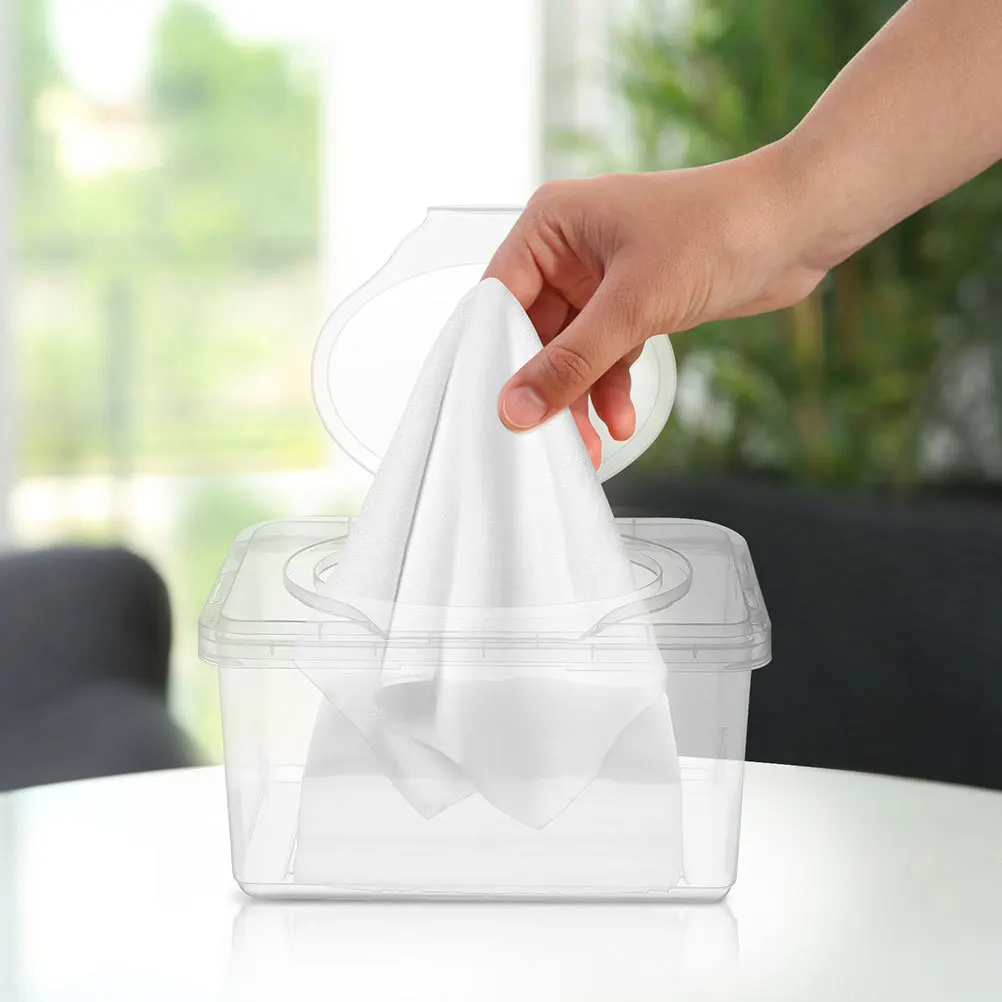 4Pcs Portable Wipe Container Travel-Friendly Baby Wipes Dispenser Refillable Plastic Case for Wet Dry Tissues Compact