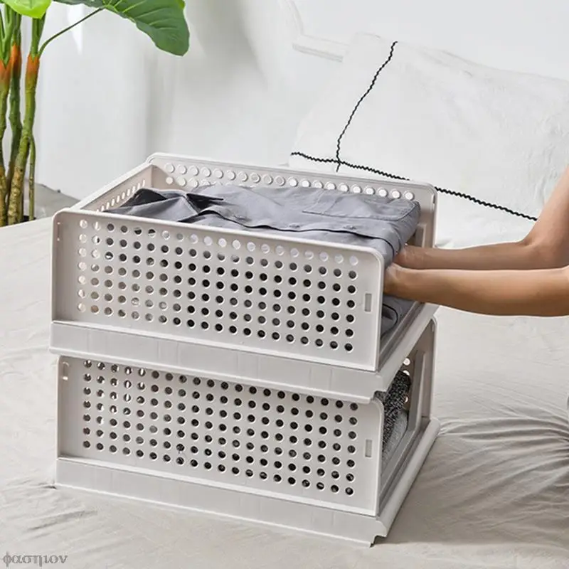 Wardrobe Closet Clothes Organizer Stackable Drawer Shirt Storage Basket Box Plastic Multi-layer Clothe Rack Storage Tool Bedroom