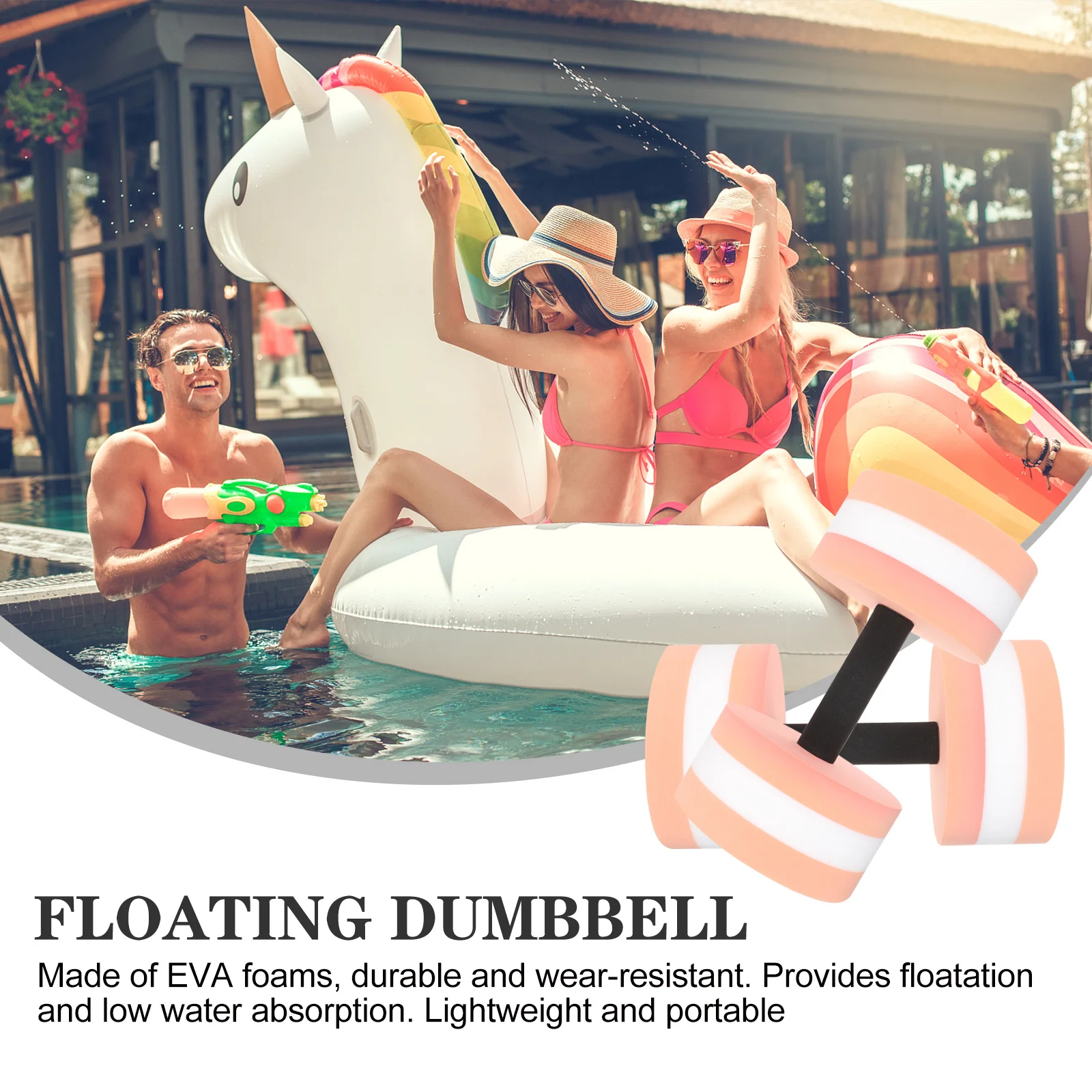 

2 шт. водные гантели портативные гири для бассейна для водной аэробики легкий аксессуар для фитнеса инструмент для тренировок по плаванию поставка бассейна