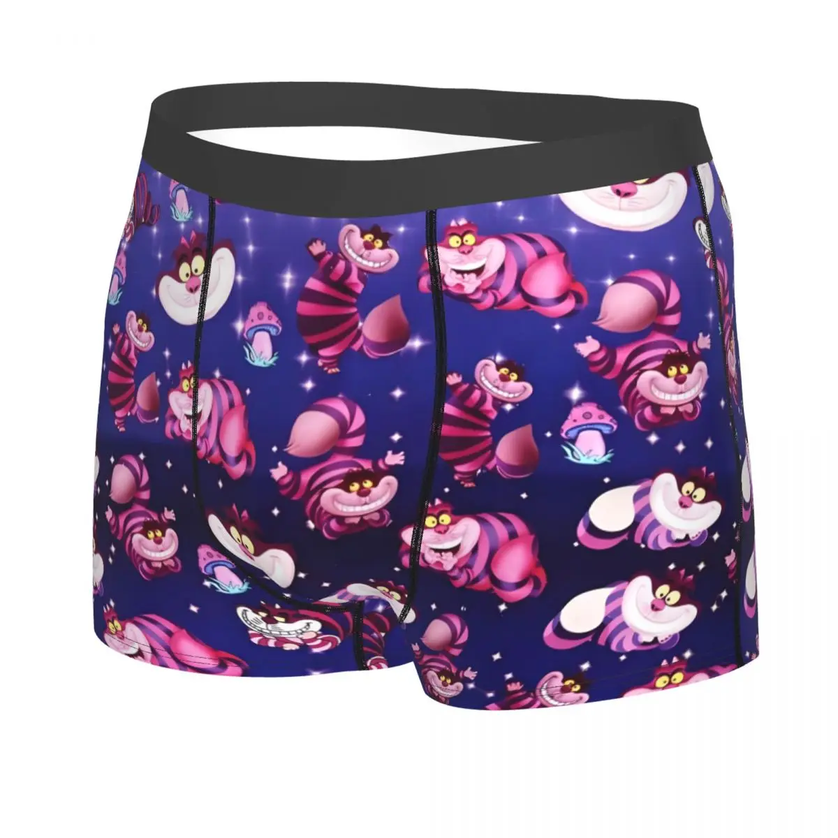 Biancheria intima personalizzata per gatti Cheshire moda maschile Alice nel paese delle meraviglie modello cartoon boxer slip pantaloncini elasticizzati mutandine mutande