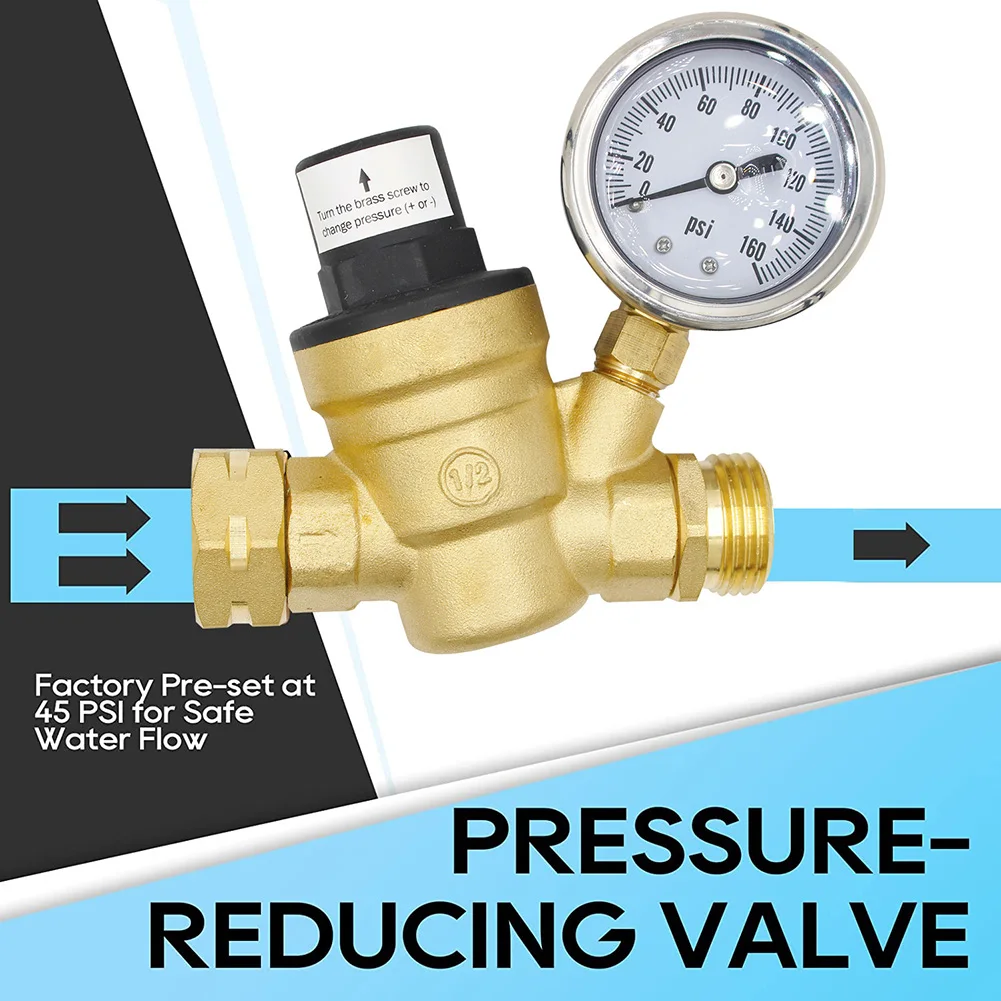 regulateur-de-pression-d'eau-reducteur-de-pression-reglable-en-laiton-avec-jauge-0-160-psi-fournitures-d'equipement-electrique-capteurs-d'accelerateur