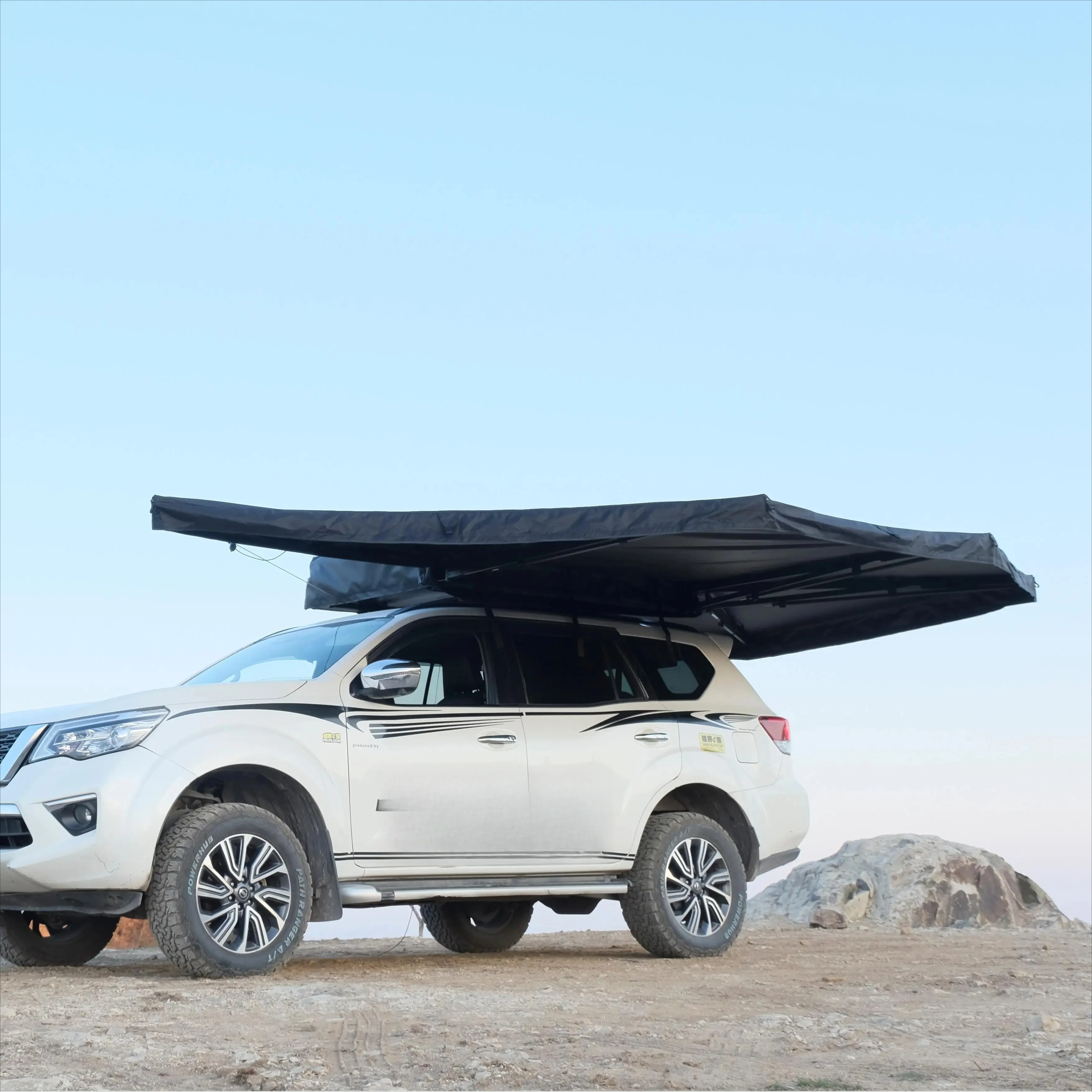 270 Car Degrees,360 Degrees Alloy Car Side Awning Waterproof Free Standing Legless 4x4 Camping Vehicle,With LED light