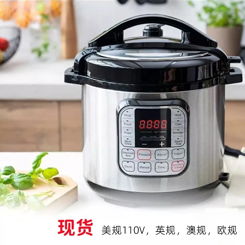 6L Electric Pressure Cooker 110V US Standard Multicooker Support US EU UK Plug Household Cooking Pot