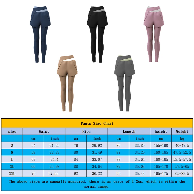 Fitness Yogabroek Dames Gym Sport Legging Nep Twee stukken Anti-blootstelling Hoge taille Yoga strak met zakken Kleuraanpassing