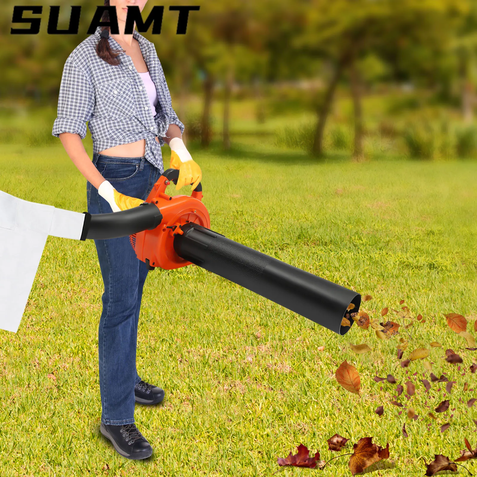 25.4cc 2-Stroke Heavy Duty Blower Gas Powered Handheld Leaf Blower Cycle Commercial Grass Yard Cleanup 7000rpm 750W