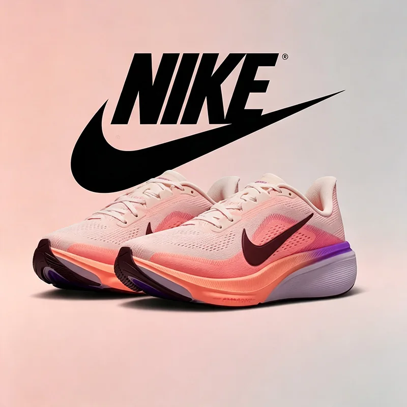 Nike women's pink and white AIR ZOOM PEGASUS 42 sports shoes with cushioning, suitable for running IB1881-113